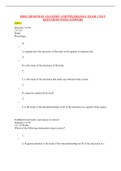 BIOL 250 HUMAN ANATOMY AND PHYSIOLOGY EXAM 1 TO 5 QUESTIONS WITH ANSWERS