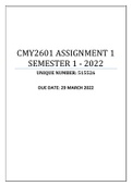 CMY2601 ASSIGNMENT 1 SEMESTER 1 - 2022 (515526)