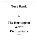 Heritage of World Civilizations, The Combined Volume, Craig - Complete test bank - exam questions - quizzes (updated 2022)