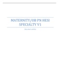 Maternity/OB PN Hesi Specialty V1 