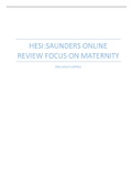Hesi:Saunders Online Review Focus on Maternity