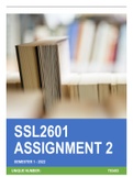 SSL2601 Assignment 2 Semester 1 2022