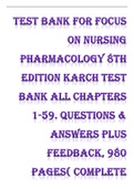   Focus on Nursing Pharmacology 8th Edition Karch Test Bank