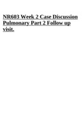 NR603 Week 2 Case Discussion Pulmonary Part 2 Follow up visit.