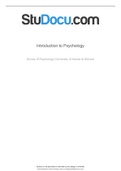 Introduction to Psychology (CH 1): Notes 