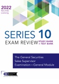 Series 10 Exam Study Guide 2022 + Test Bank by The Securities Institute of America
