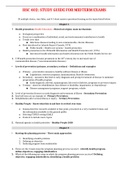 HSC 402: STUDY GUIDE FOR MIDTERM EXAMS