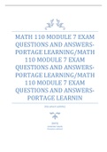 MATH 110 Module 1-10 Exams with Answer Key plus FINAL EXAM BUNDLE 2021- Portage Learning