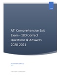 ATI Comprehensive Exit Exam - 180 Correct Questions & Answers 2020-2021