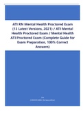 ATI RN Mental Health Proctored Exam (13 LatestVersions, 2021)