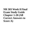 NR 503 Week 8 Final Exam, NR 503 Week 4 Midterm Exam (Scored A), NR 503 Week 8 Final Exam Study Guide Chapter 1-20, NR_503 Final Exam Final Quiz Concepts to Review, NR 503 Week 6 Exam; Epidemiological Analysis: Chronic Health Problem - Prostate Cancer & N