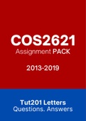 COS2621 (NOtes, ExamPACK, QuestionPACK, Tut201 Letters)