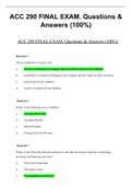 ACC 290 FINAL EXAM. Questions & Answers (100%)