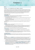 Finance 1 Summary Corporate Finance (chapter 1 till 8) - MIDTERM UVA EBE (Grade: 10)
