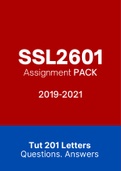 SSL2601 - Assignment Tut201 feedback (Questions & Answers) (2019-2021) 