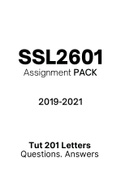 SSL2601 - Assignment Tut201 feedback (Questions & Answers) (2019-2021)