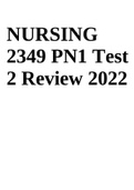 NUR2349/ NURS 2349/ NURSING 2349 PN1 Test 2 Review 2022