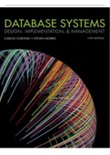 Test bank for Database Systems Design, Implementation and Management 13th Edition Carlos Coronel, Steven Morris.