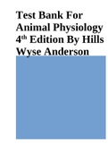 Test Bank For Animal Physiology 4th Edition By Hills Wyse Anderson