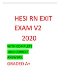 HESI RN EXIT EXAM V2 2020 WITH complete AND C0RRECT ANSWERS. GRADED A+