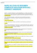 NURS 201 EVOLVE RESUMEN COMPLETE SOLUTION WITH ALL CORRECT ANSWERS