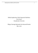  Medical Application Critical Appraisal Guidelines  Yuris Gaunt Chamberlain University  NR599: Nursing Informatics for Advanced Practice 
