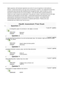 NURS 6512 HEALTH ASSESSMENT FINAL EXAM 100 QUESTIONS WITH CORRECT AND VERIFIED ANSWERS (GRADED A)