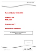 Tutorial Letter 101/3/2021  Insolvency Law MRL3701  Semesters 1 and 2  Mercantile Law Department