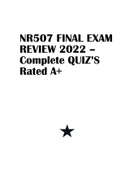 NR507 FINAL EXAM REVIEW 2022 – Complete QUIZ’S Rated A+