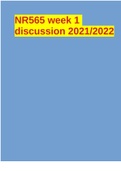 NR565 week 1 discussion 2021/2022