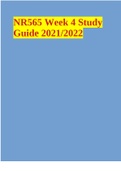 NR565 Week 4 Study Guide 2021/2022