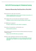 Final Exam Review Week 10 & 11 - NUR2474 / NUR 2474 (Latest 2023 / 2024) : Pharmacology for Professional Nursing - Rasmussen