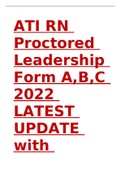 ATI RN Proctored Leadership Form A,B,C 2022 LATEST UPDATE with Answers.