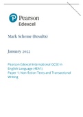 Pearson Edexcel Mark Scheme (Results) January 2022 Pearson Edexcel International GCSE In English Language (4EA1) Paper 1: Non-fiction Texts and Transactional Writing