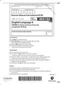 Pearson Edexcel Question paper + Mark Scheme (Results) [merged] November 2021 Pearson Edexcel International GCSE In English Language A (4EA1) Paper 02: Poetry and Prose Texts and Imaginative Writing