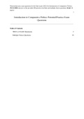 Introduction to Comparative Politics Potential/Practice Exam Questions - GRADE 7,0