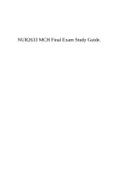 NUR2633 MCH Final Exam Study Guide.