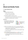 Lecture notes HUB2019F - Blood and body fluids