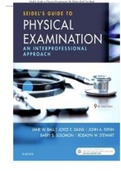 Test Bank for Seidel’s Guide to Physical Examination 9th Edition Jane Ball Chapter 1-26| Complete Guide A+