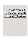 GEN 499 Week 4 QUIZ (Version 3) Critical Thinking