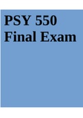 PSY 550 Final Exam 2022