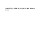 Chamberlain College of Nursing NR 602 midterm points.
