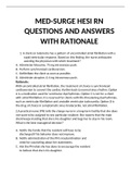 HESI RN MED-SURGE EXAM QUESTIONS AND ANSWERS WITH RATIONALE
