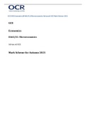 GCE OCR Economics (H460/01) Microeconomics Advanced GCE Mark Scheme 2021