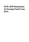 NUR 2058 Dimensions of Nursing Final Exam.