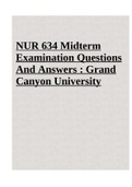 NUR 634 Midterm Examination Questions And Answers