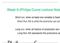Notes on Phillips Curve