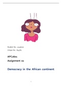 Essay APC2601 - Democracy in the African continent