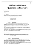 NSG 6420 Midterm Exam Questions and Answers