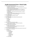 NURSING 2058 Health Assessment Exam 1 Study Guide